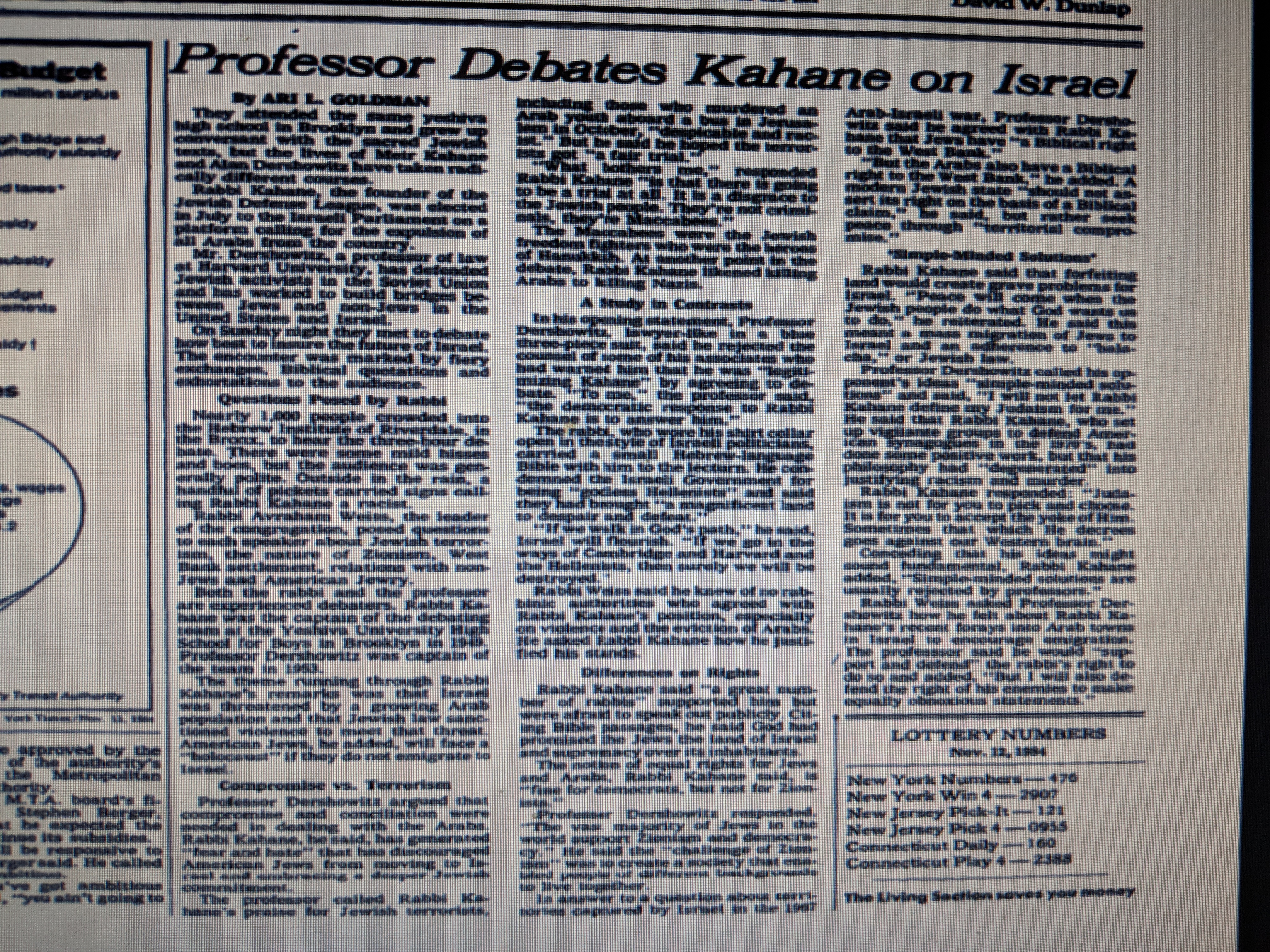 NYT-Kahane-Dershowitz